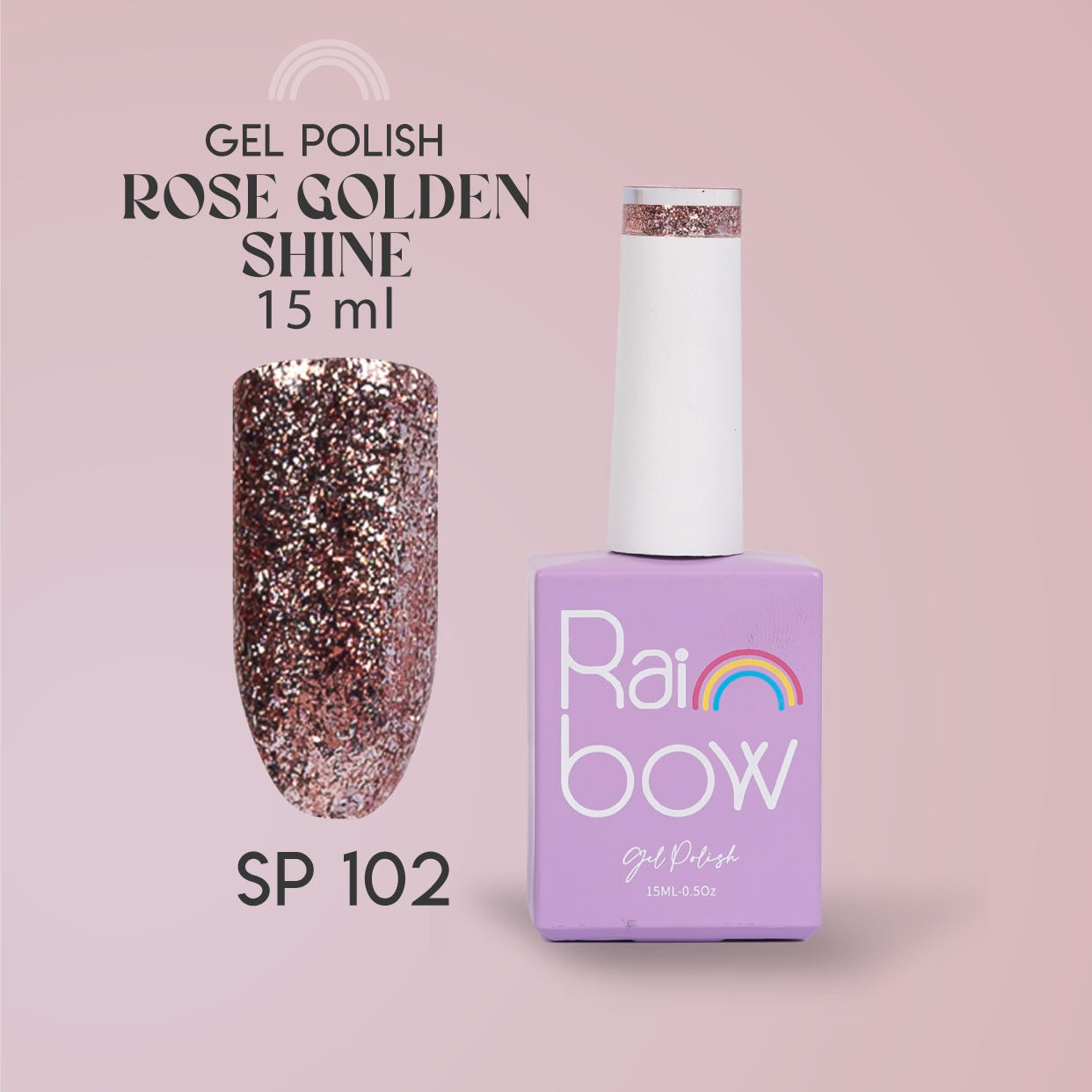 ROSEGOLD SHINE (Glitter Gel Polish)