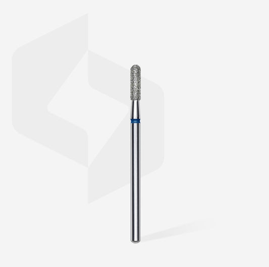 Diamond nail drill bit, rounded “cylinder”, blue, head diameter 2.3 mm/ working part 8 mm