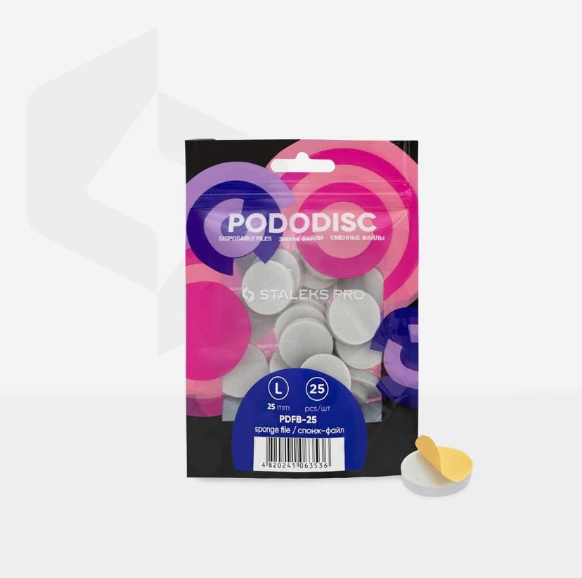 Disposable files-sponges for pedicure disc Pododisc Staleks Pro L (25 pcs)