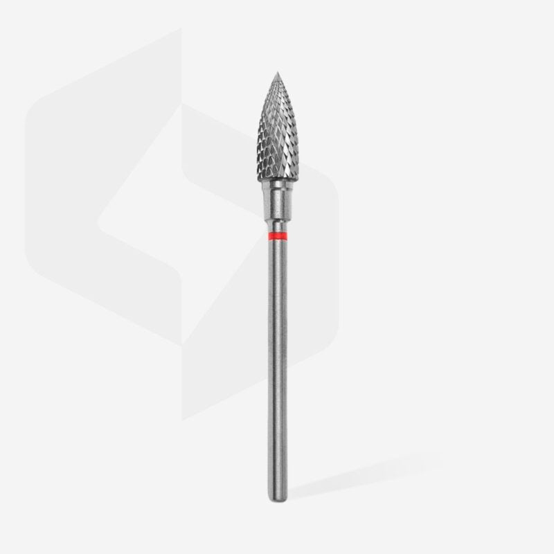 Carbide nail drill bit, “flame” , red, head diameter 5 mm / working part 13.5 mm